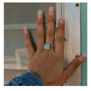Turquoise square cut ring size 6.5